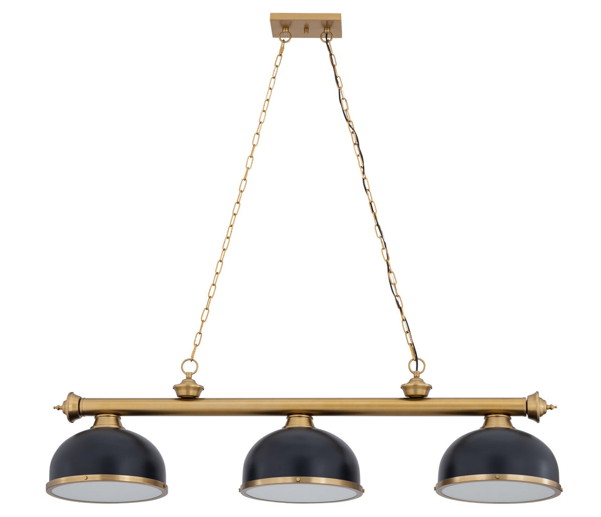 Z-Lite - 2306-3HBR-D12MB+HBR - Three Light Billiard - Cordon - Heritage Brass