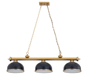 Z-Lite - 2306-3HBR-D12MB+HBR - Three Light Billiard - Cordon - Heritage Brass