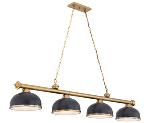 Z-Lite - 2306-4HBR-D12BRZ+HBR - Four Light Billiard - Cordon - Heritage Brass