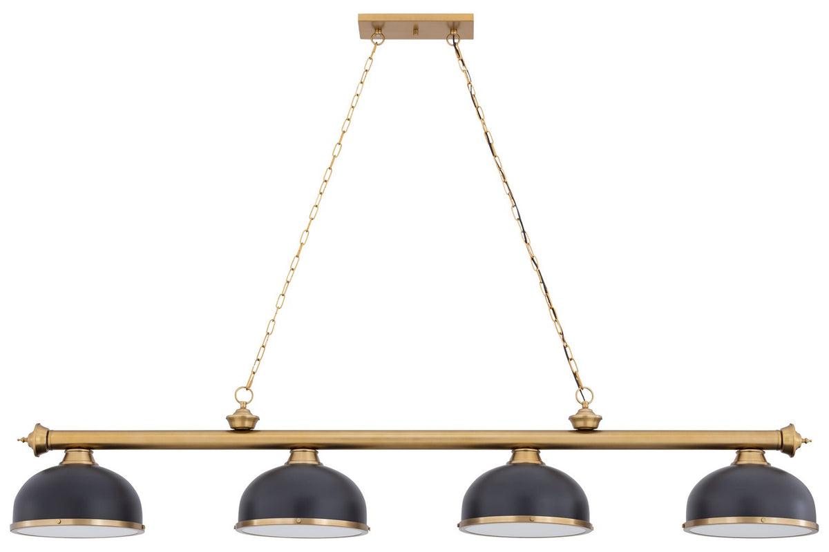 Z-Lite - 2306-4HBR-D12BRZ+HBR - Four Light Billiard - Cordon - Heritage Brass