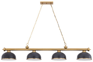 Z-Lite - 2306-4HBR-D12BRZ+HBR - Four Light Billiard - Cordon - Heritage Brass