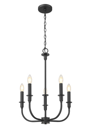 Z-Lite - 3049-18C-MB - Five Light Chandelier - Tova - Matte Black