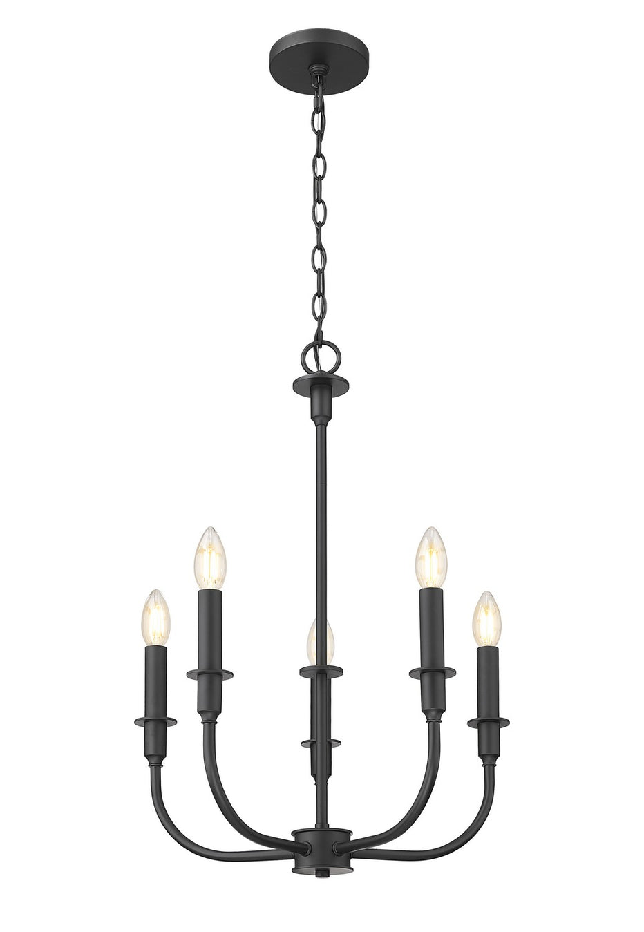 Z-Lite - 3049-18C-MB - Five Light Chandelier - Tova - Matte Black
