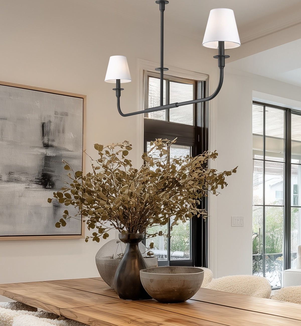 Z-Lite - 3049-42L-MB - Two Light Linear Chandelier - Tova - Matte Black