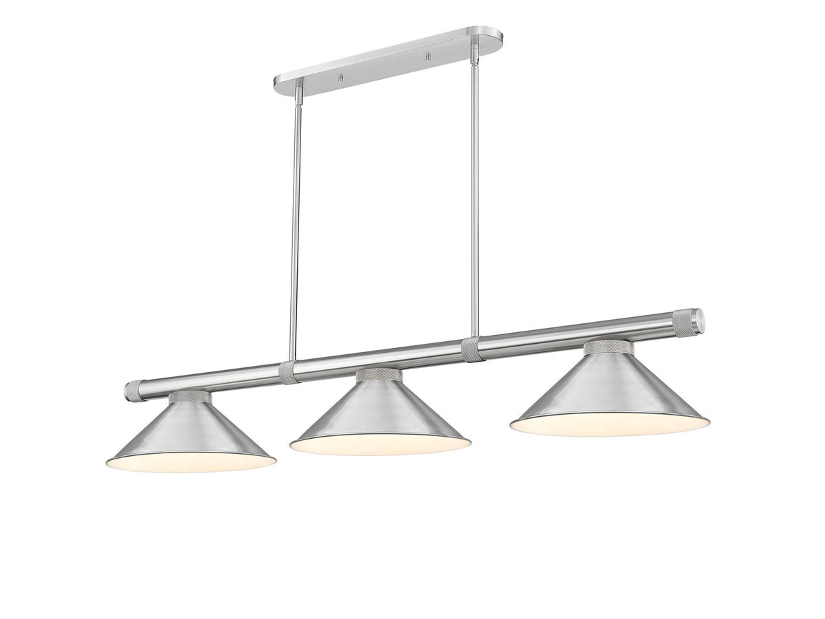 Z-Lite - 3050-3BN-BN15 - Three Light Billiard - Vanguard - Brushed Nickel