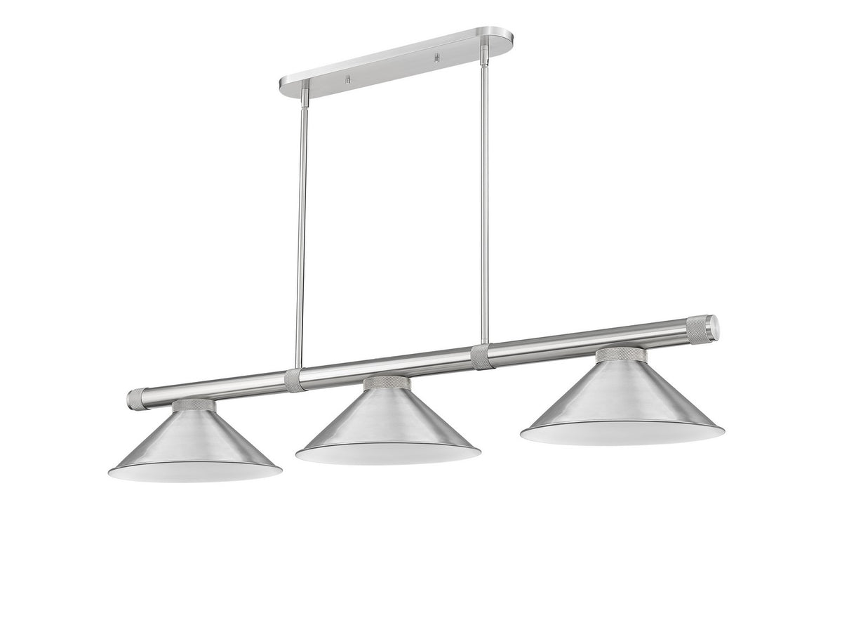 Z-Lite - 3050-3BN-BN15 - Three Light Billiard - Vanguard - Brushed Nickel