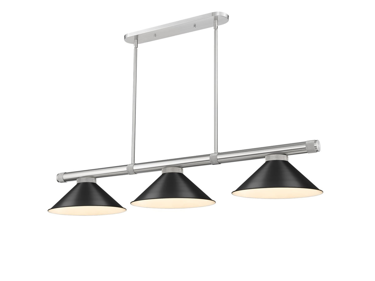 Z-Lite - 3050-3BN-MB15 - Three Light Billiard - Vanguard - Brushed Nickel