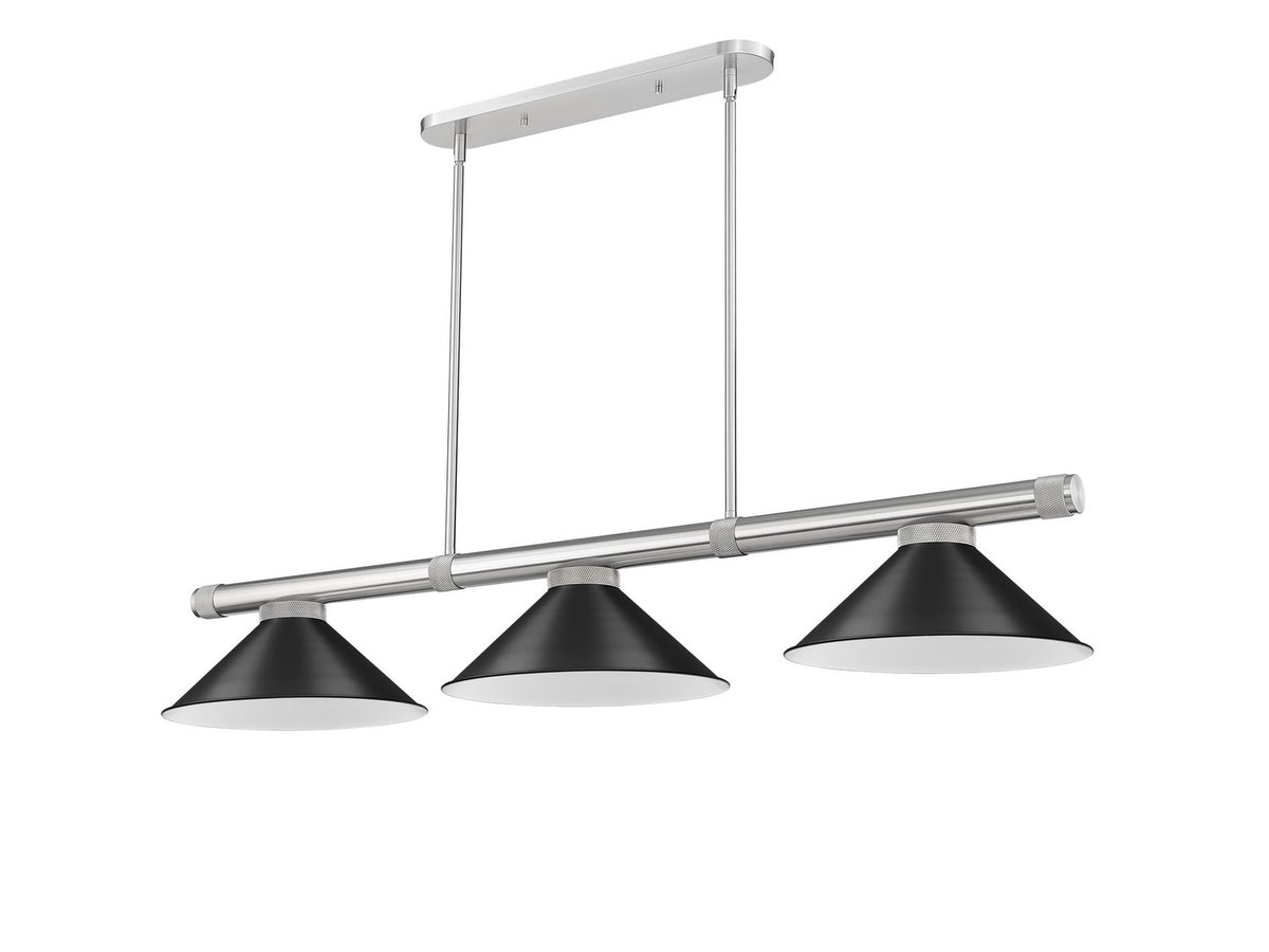 Z-Lite - 3050-3BN-MB15 - Three Light Billiard - Vanguard - Brushed Nickel