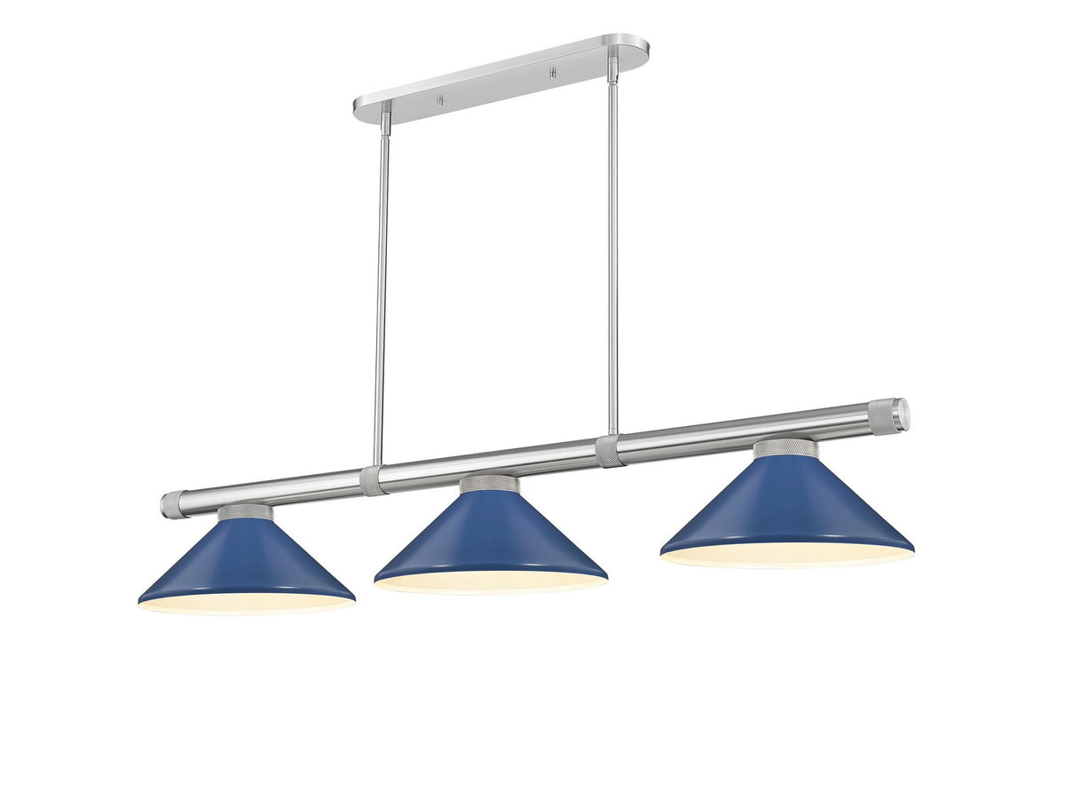Z-Lite - 3050-3BN-MNB - Three Light Billiard - Vanguard - Brushed Nickel