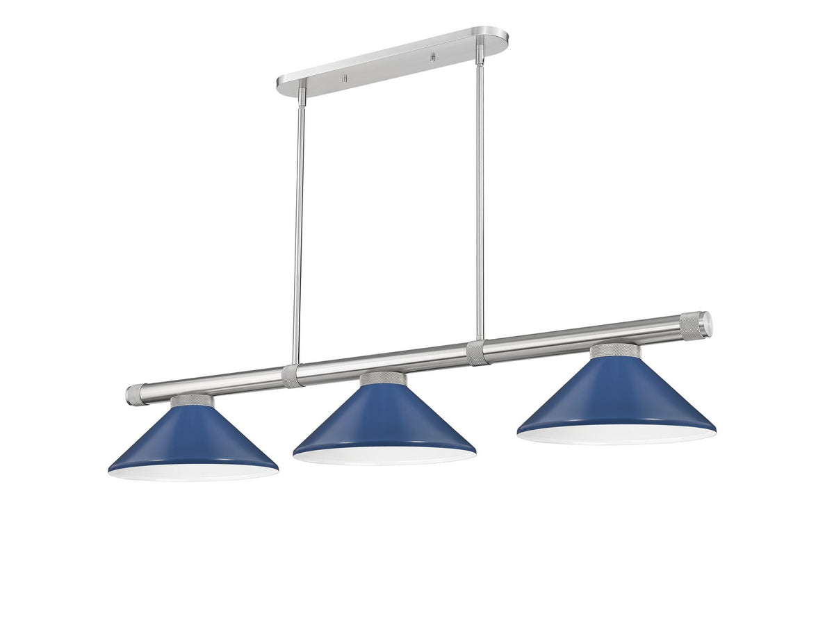 Z-Lite - 3050-3BN-MNB - Three Light Billiard - Vanguard - Brushed Nickel