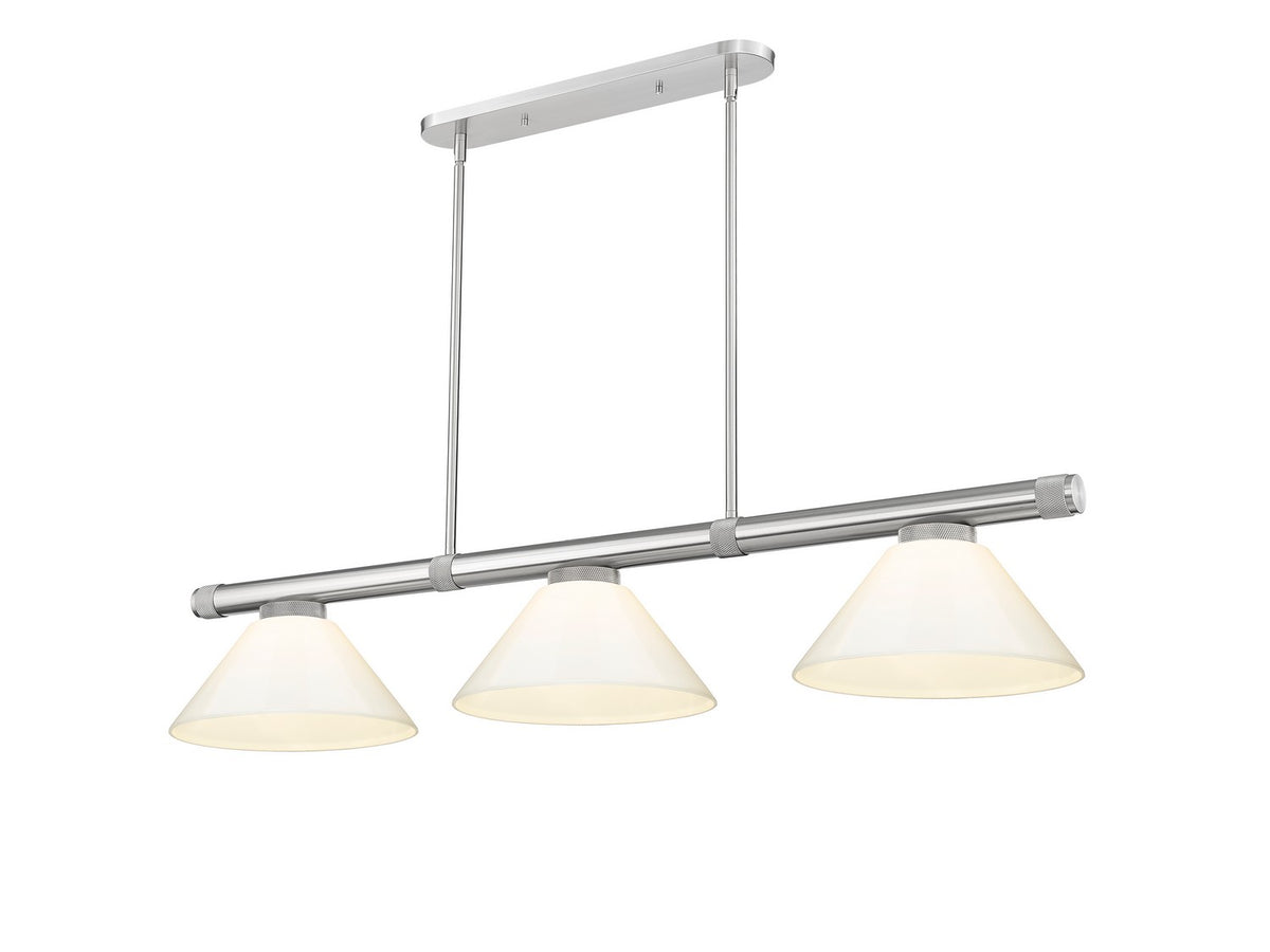 Z-Lite - 3050-3BN-PWH - Three Light Billiard - Vanguard - Brushed Nickel