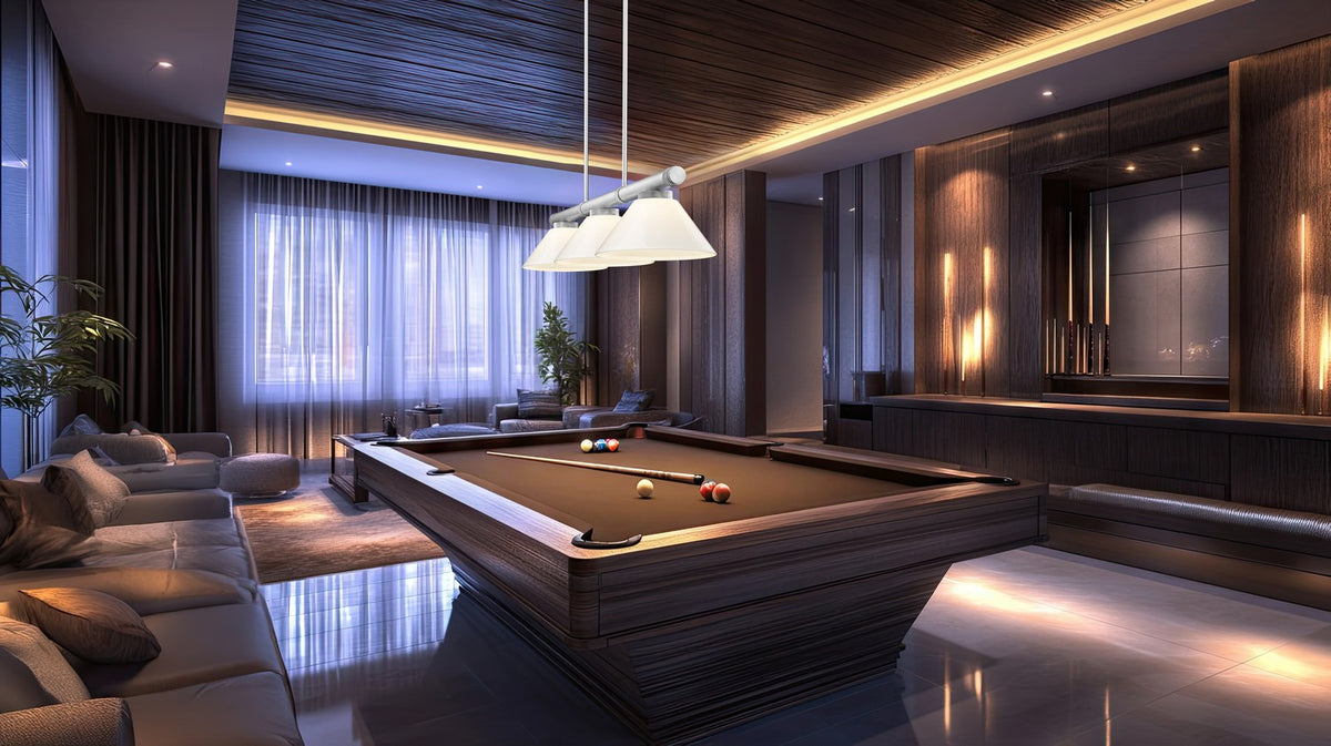 Z-Lite - 3050-3BN-PWH - Three Light Billiard - Vanguard - Brushed Nickel