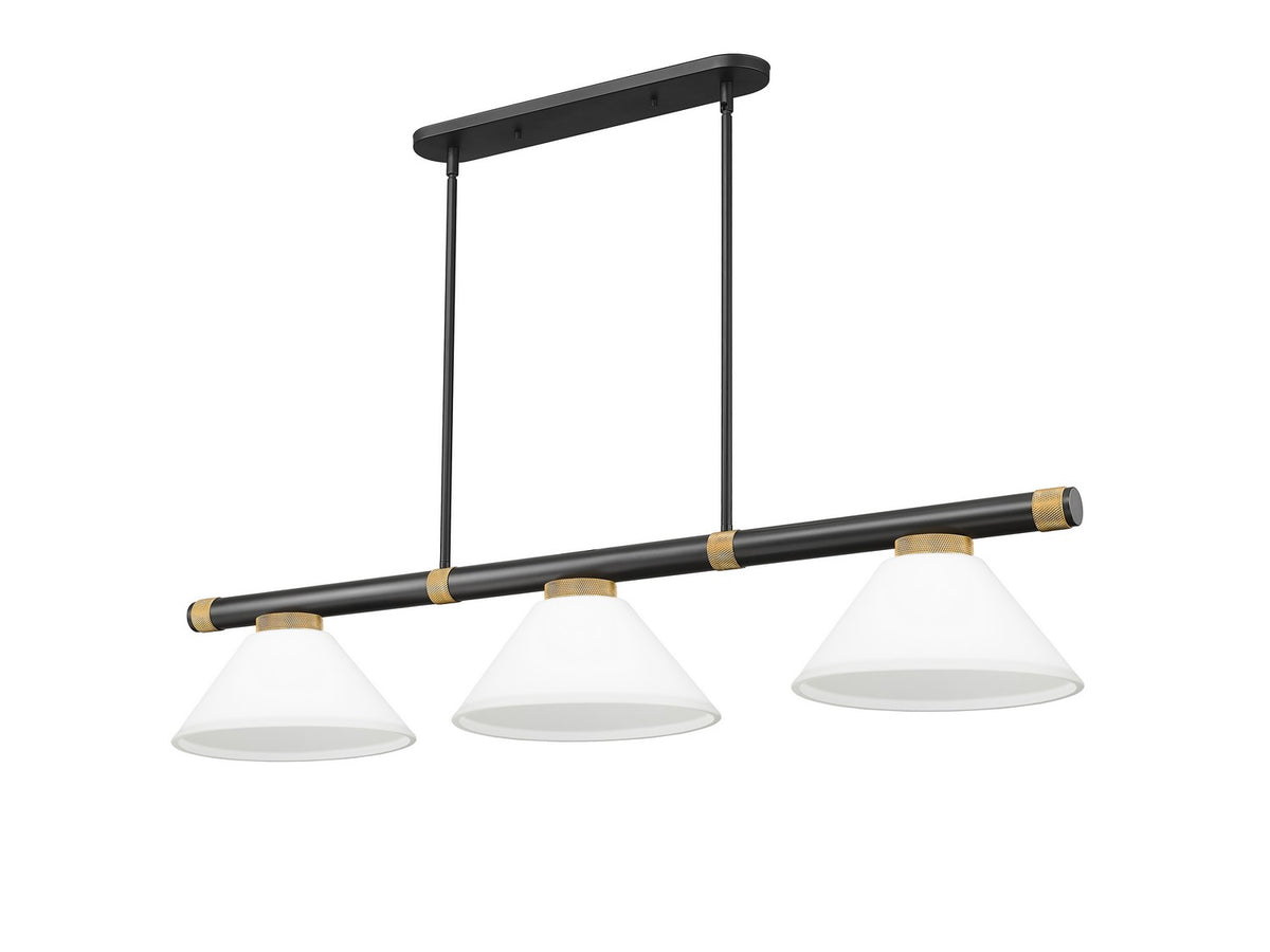 Z-Lite - 3050-3MB-RB-AMO14 - Three Light Billiard - Vanguard - Matte Black + Rubbed Brass