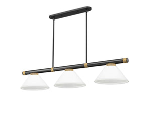 Z-Lite - 3050-3MB-RB-AMO14 - Three Light Billiard - Vanguard - Matte Black + Rubbed Brass