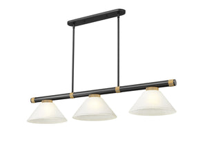 Z-Lite - 3050-3MB-RB-AWL14 - Three Light Billiard - Vanguard - Matte Black + Rubbed Brass
