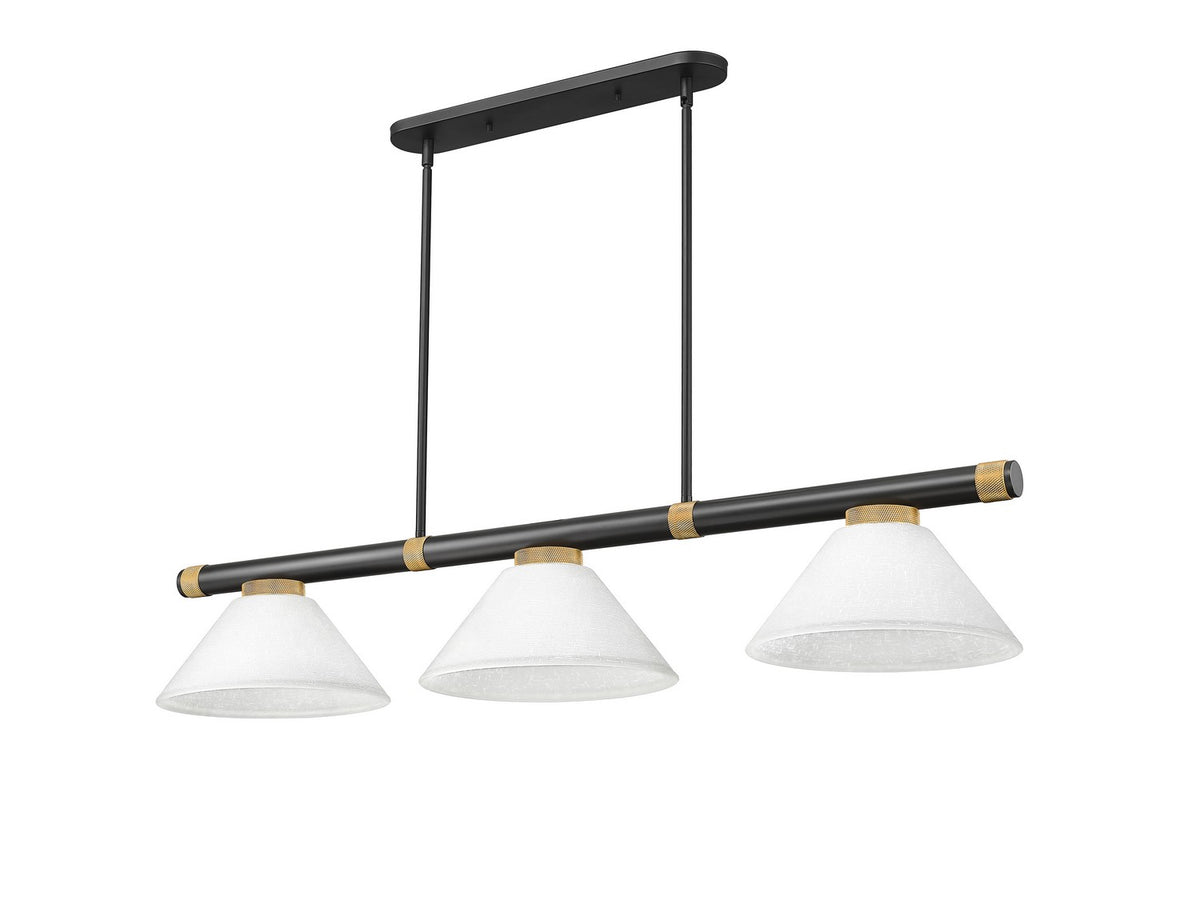 Z-Lite - 3050-3MB-RB-AWL14 - Three Light Billiard - Vanguard - Matte Black + Rubbed Brass
