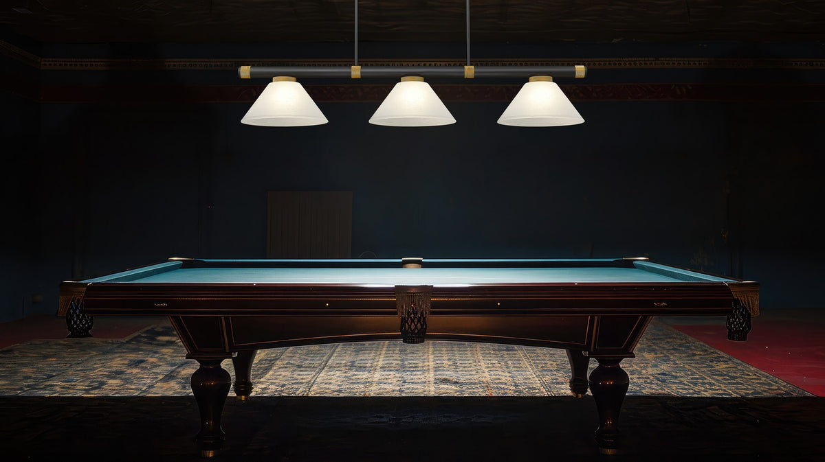 Z-Lite - 3050-3MB-RB-AWL14 - Three Light Billiard - Vanguard - Matte Black + Rubbed Brass