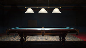 Z-Lite - 3050-3MB-RB-AWL14 - Three Light Billiard - Vanguard - Matte Black + Rubbed Brass