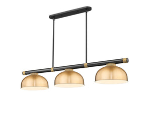 Z-Lite - 3050-3MB-RB-D13HBR - Three Light Billiard - Vanguard - Matte Black + Rubbed Brass