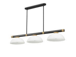 Z-Lite - 3050-3MB-RB-DMO14 - Three Light Billiard - Vanguard - Matte Black + Rubbed Brass