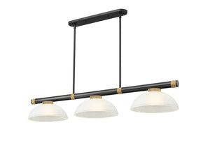 Z-Lite - 3050-3MB-RB-DWL14 - Three Light Billiard - Vanguard - Matte Black + Rubbed Brass