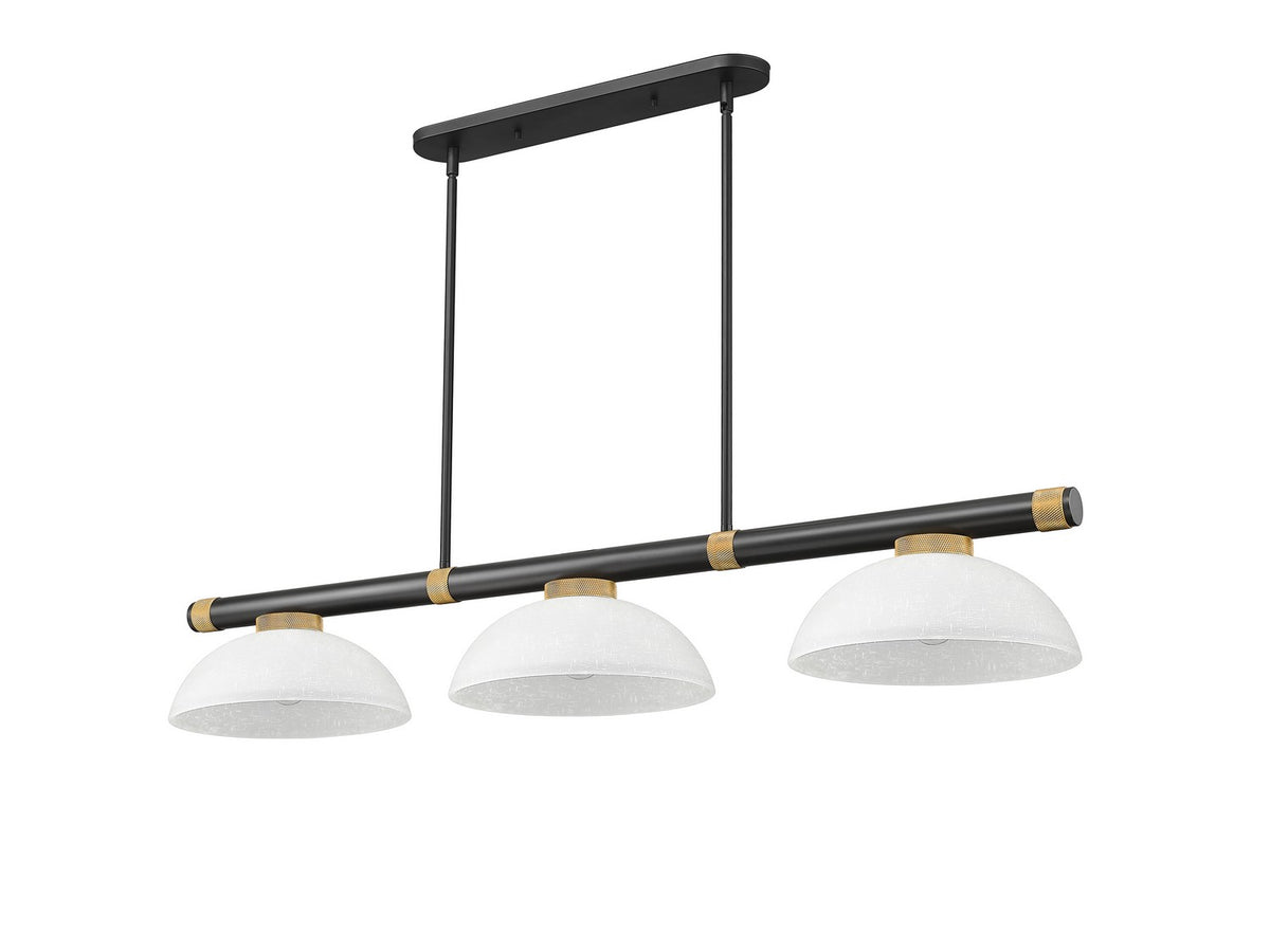 Z-Lite - 3050-3MB-RB-DWL14 - Three Light Billiard - Vanguard - Matte Black + Rubbed Brass