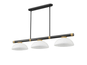 Z-Lite - 3050-3MB-RB-DWL14 - Three Light Billiard - Vanguard - Matte Black + Rubbed Brass
