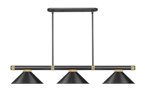 Z-Lite - 3050-3MB-RB-MB15 - Three Light Billiard - Vanguard - Matte Black + Rubbed Brass