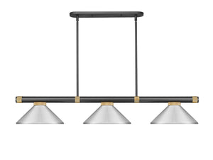 Z-Lite - 3050-3MB-RB-MBN - Three Light Billiard - Vanguard - Matte Black + Rubbed Brass