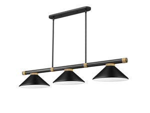 Z-Lite - 3050-3MB-RB-MMB - Three Light Billiard - Vanguard - Matte Black + Rubbed Brass