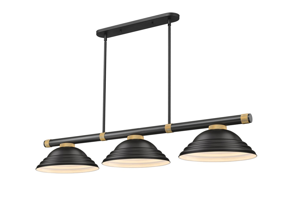 Z-Lite - 3050-3MB-RB-SMB - Three Light Billiard - Vanguard - Matte Black + Rubbed Brass