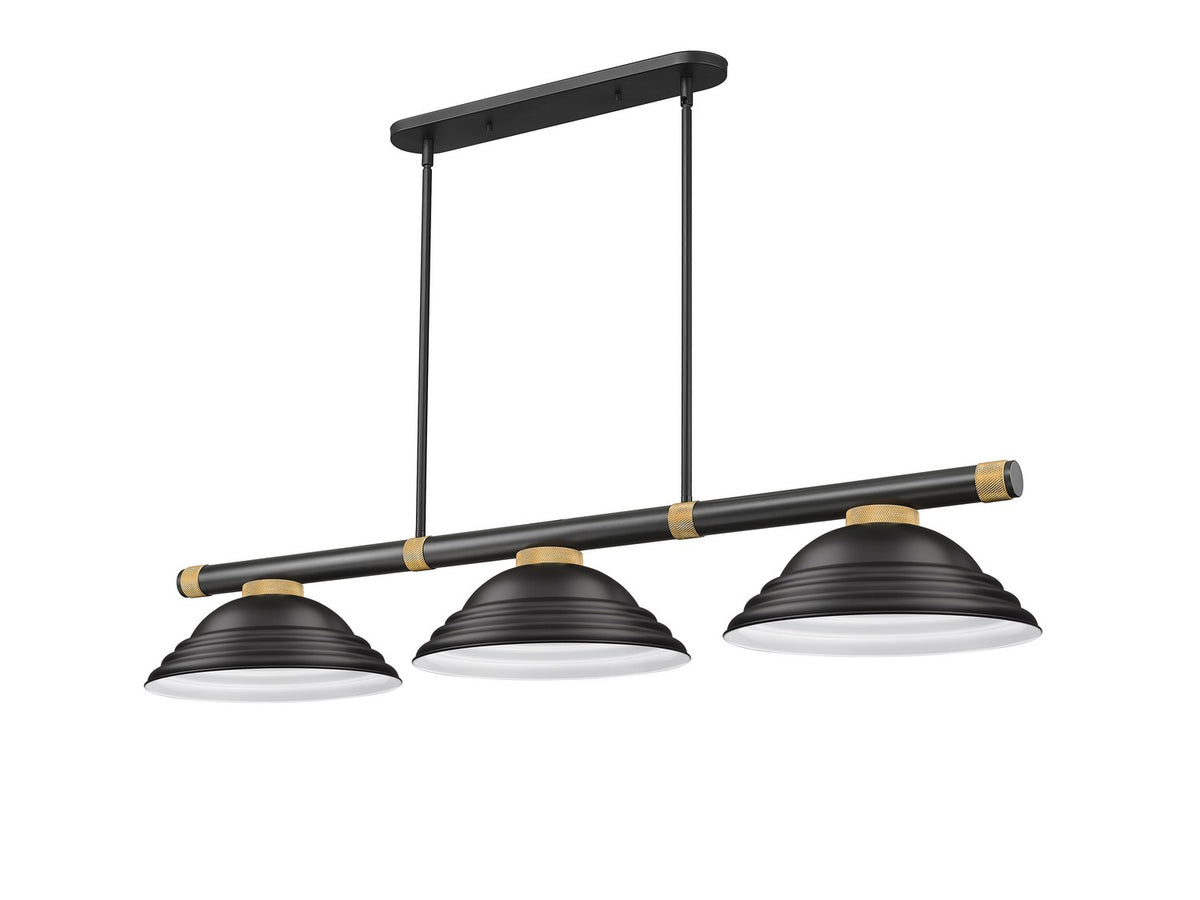 Z-Lite - 3050-3MB-RB-SMB - Three Light Billiard - Vanguard - Matte Black + Rubbed Brass