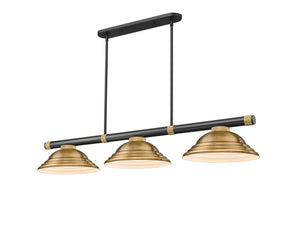 Z-Lite - 3050-3MB-RB-SRB - Three Light Billiard - Vanguard - Matte Black + Rubbed Brass