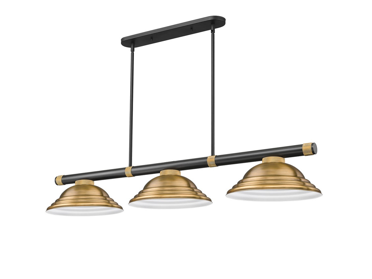 Z-Lite - 3050-3MB-RB-SRB - Three Light Billiard - Vanguard - Matte Black + Rubbed Brass