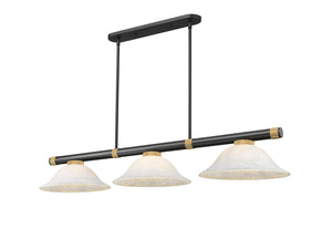 Z-Lite - 3050-3MB-RB-WM16 - Three Light Billiard - Vanguard - Matte Black + Rubbed Brass