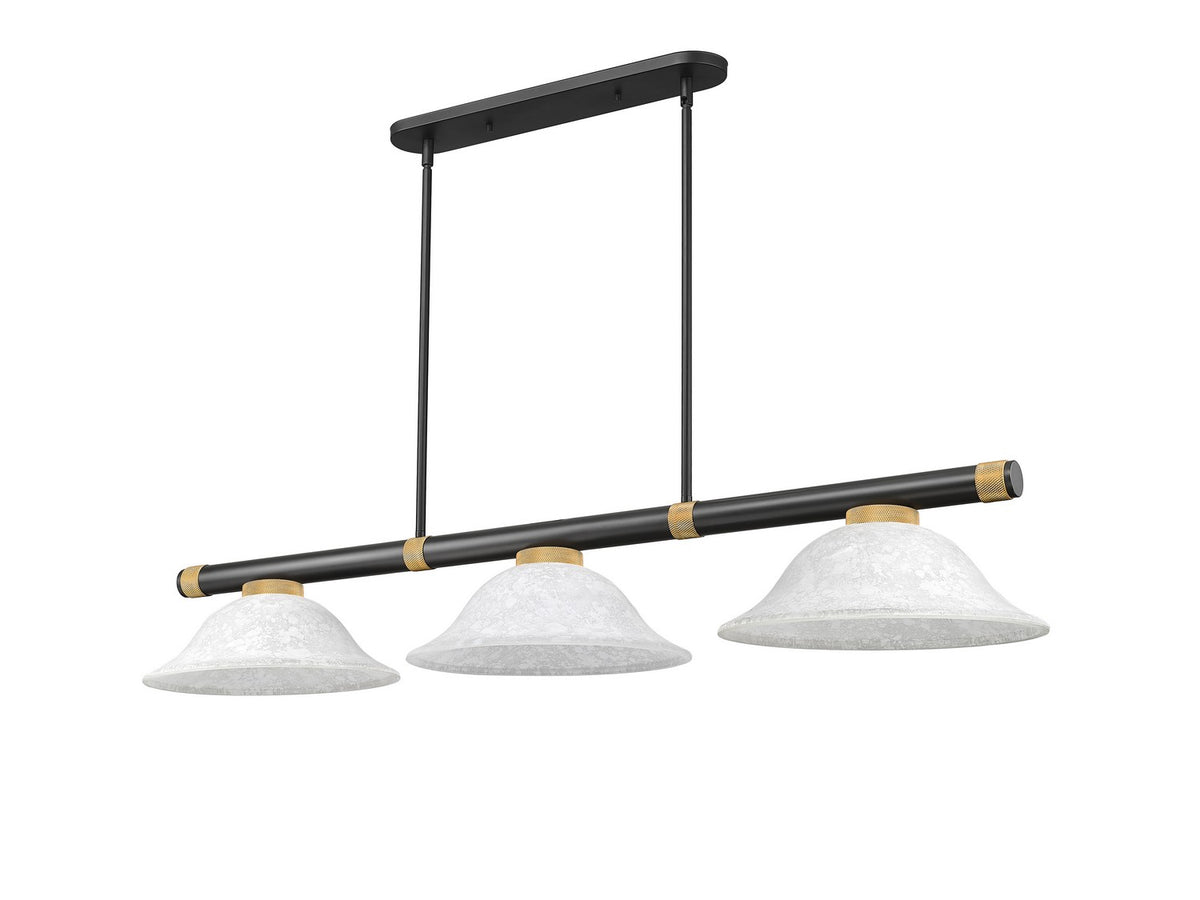 Z-Lite - 3050-3MB-RB-WM16 - Three Light Billiard - Vanguard - Matte Black + Rubbed Brass