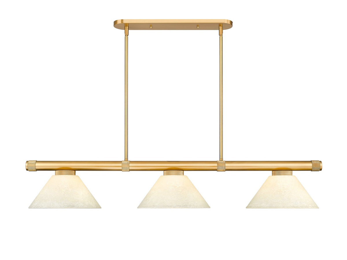 Z-Lite - 3050-3RB-AGM14 - Three Light Billiard - Vanguard - Rubbed Brass