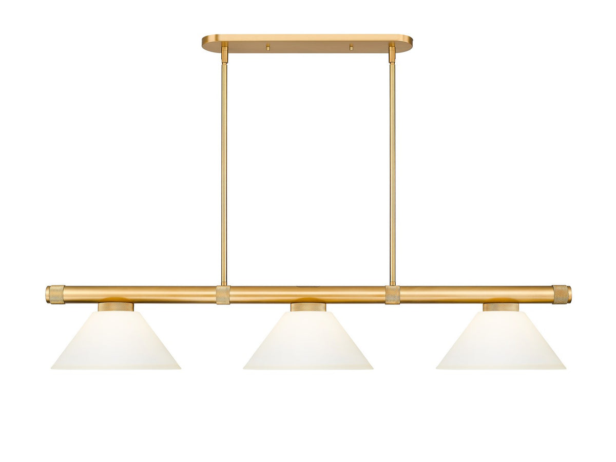 Z-Lite - 3050-3RB-AMO14 - Three Light Billiard - Vanguard - Rubbed Brass