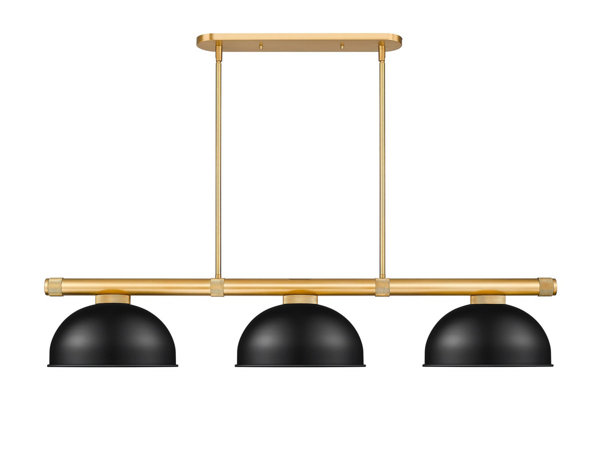 Z-Lite - 3050-3RB-D13MB - Three Light Billiard - Vanguard - Rubbed Brass