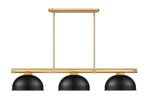Z-Lite - 3050-3RB-D13MB - Three Light Billiard - Vanguard - Rubbed Brass