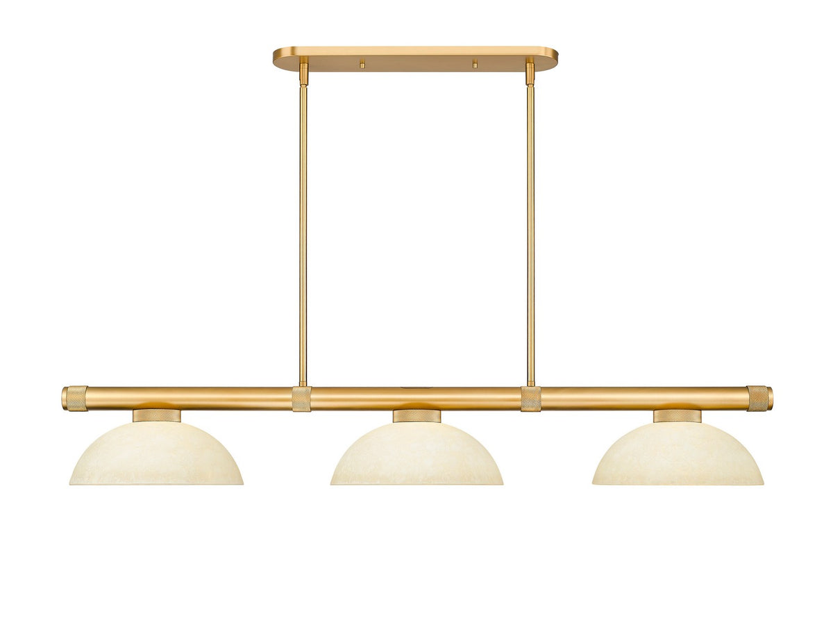 Z-Lite - 3050-3RB-DGM14 - Three Light Billiard - Vanguard - Rubbed Brass