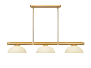 Z-Lite - 3050-3RB-DGM14 - Three Light Billiard - Vanguard - Rubbed Brass