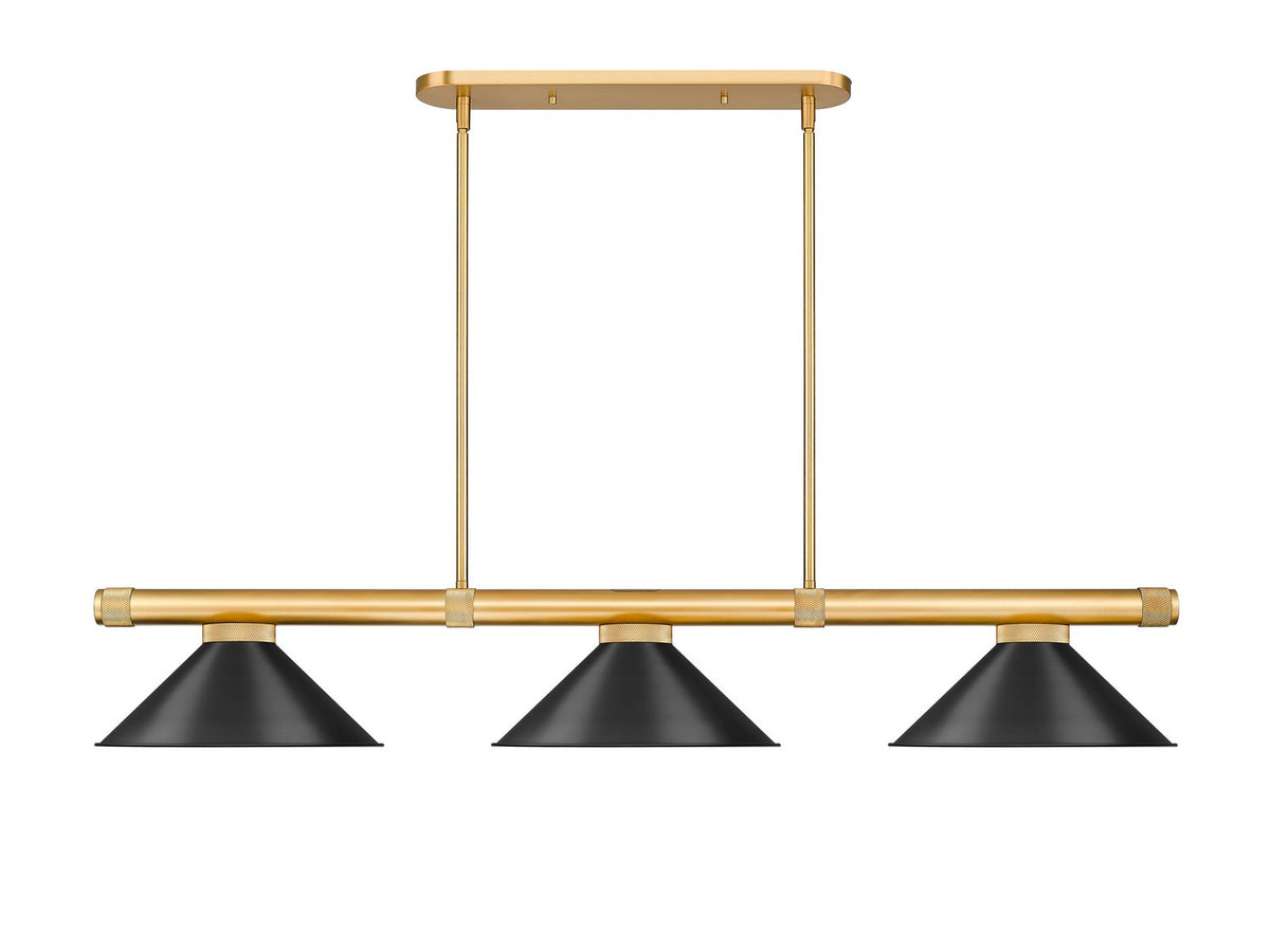 Z-Lite - 3050-3RB-MB15 - Three Light Billiard - Vanguard - Rubbed Brass