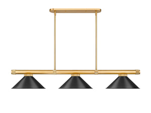 Z-Lite - 3050-3RB-MB15 - Three Light Billiard - Vanguard - Rubbed Brass