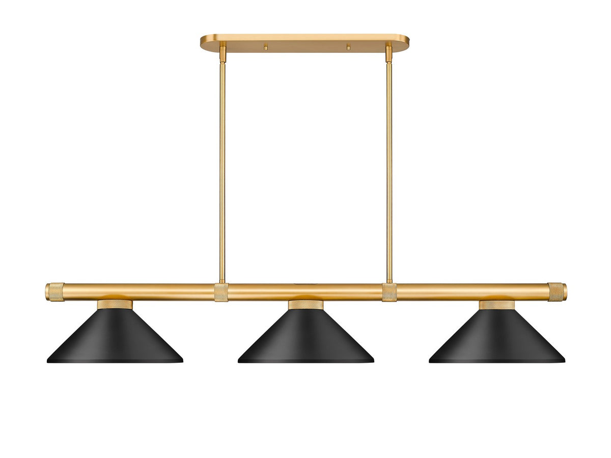 Z-Lite - 3050-3RB-MMB - Three Light Billiard - Vanguard - Rubbed Brass