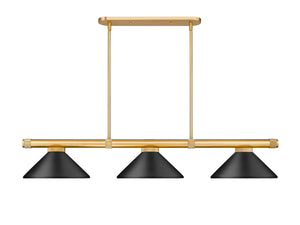 Z-Lite - 3050-3RB-MMB - Three Light Billiard - Vanguard - Rubbed Brass