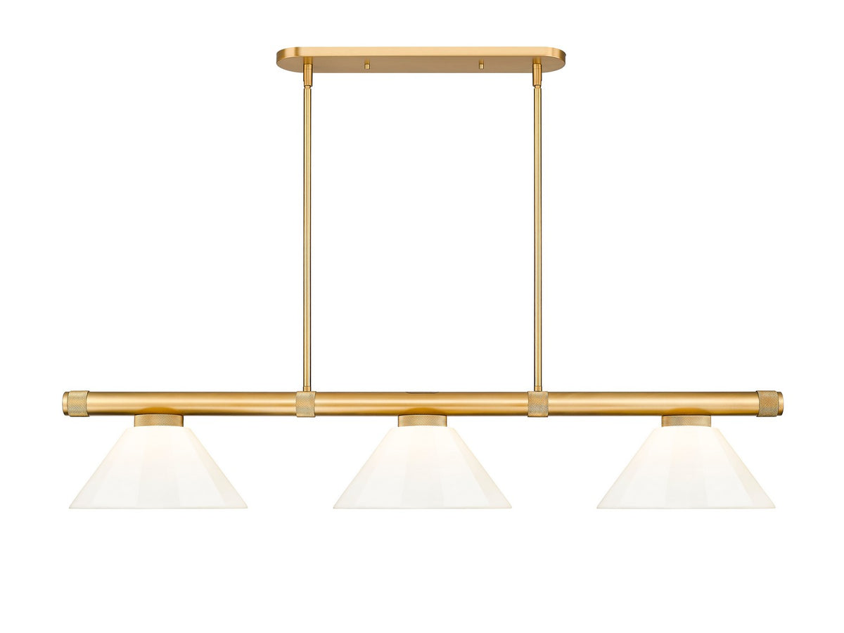 Z-Lite - 3050-3RB-PWH - Three Light Billiard - Vanguard - Rubbed Brass