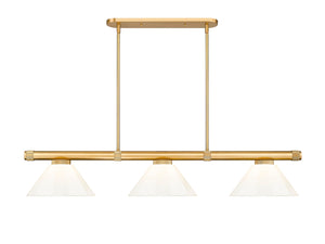 Z-Lite - 3050-3RB-PWH - Three Light Billiard - Vanguard - Rubbed Brass