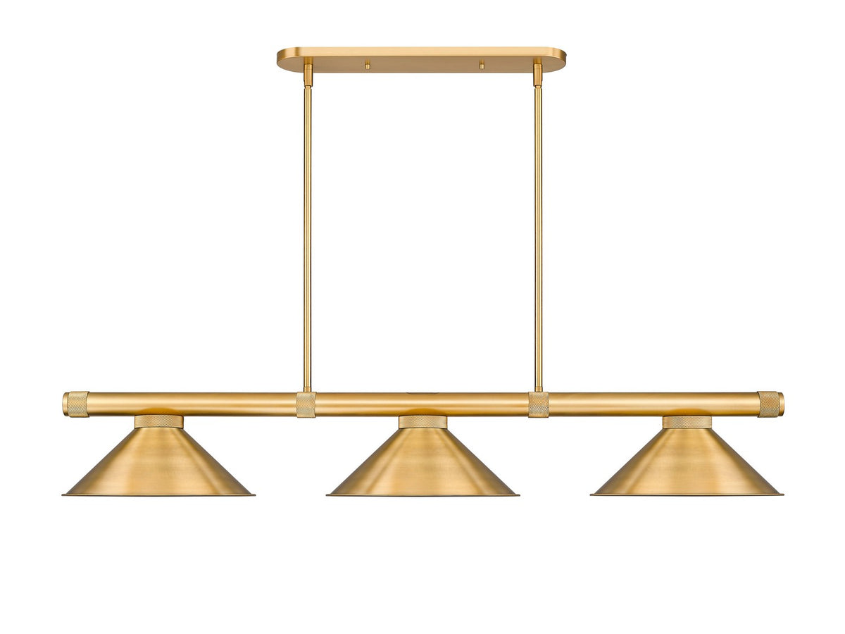 Z-Lite - 3050-3RB-RB15 - Three Light Billiard - Vanguard - Rubbed Brass