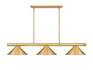 Z-Lite - 3050-3RB-RB15 - Three Light Billiard - Vanguard - Rubbed Brass